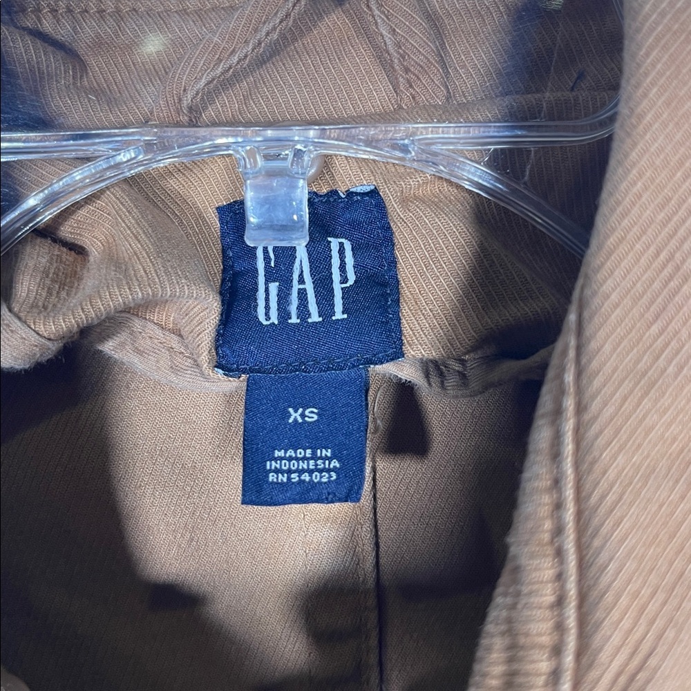 GAP WOMENS TAN BUTTON COTTON UTILITY JACKET XS - Picture 2 of 5